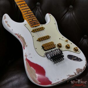 Fender Custom Shop Wild West White Lightning Stratocaster HSS Floyd Rose Rosewood Board 21 Frets Heavy Relic Fiesta Red - Image 8