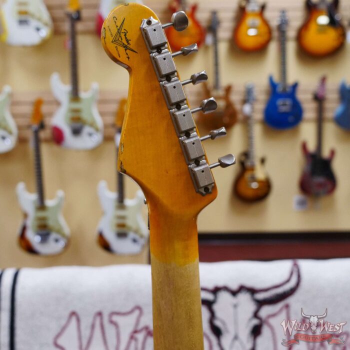 Fender Custom Shop Wild West White Lightning Stratocaster HSS Floyd Rose Maple Board 21 Frets Heavy Relic Graffiti Yellow - Image 10