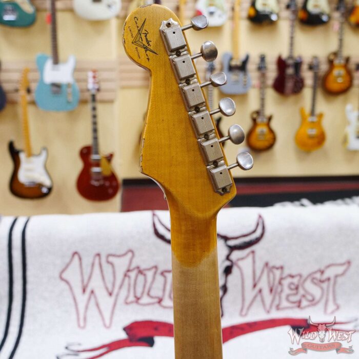 Fender Custom Shop Wild West White Lightning Stratocaster HSS Floyd Rose Maple Board 22 Frets Heavy Relic Graffiti Yellow - Image 10