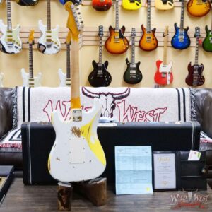 Fender Custom Shop Wild West White Lightning Stratocaster HSS Floyd Rose Maple Board 22 Frets Heavy Relic Graffiti Yellow - Image 10