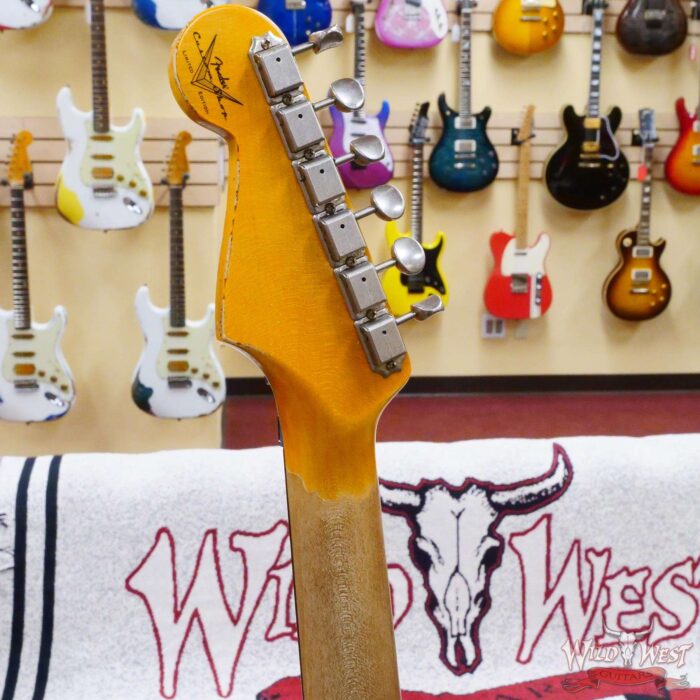Fender Custom Shop Wild West White Lightning Stratocaster HSS Floyd Rose Rosewood Board 22 Frets Heavy Relic 3 Tone Sunburst - Image 11