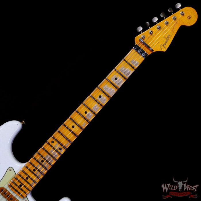 Fender Custom Shop Wild West White Lightning Stratocaster HSS Floyd Rose Maple Board 22 Frets Heavy Relic Lake Placid Blue - Image 4