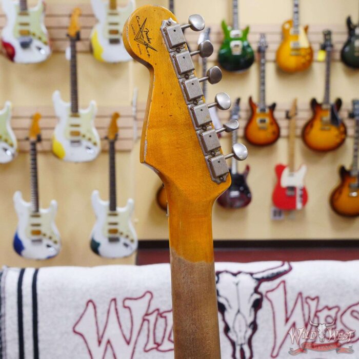 Fender Custom Shop Wild West White Lightning Stratocaster HSS Floyd Rose Maple Board 22 Frets Heavy Relic Lake Placid Blue - Image 11