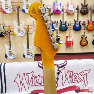 Fender Custom Shop Wild West White Lightning Stratocaster HSS Floyd Rose Rosewood Board 22 Frets Heavy Relic Candy Apple Red - Image 11