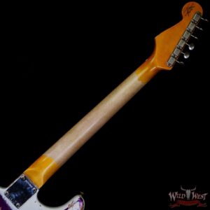 Fender Custom Shop Wild West White Lightning Stratocaster HSS Floyd Rose Rosewood Board 22 Frets Heavy Relic Purple Metallic - Image 5
