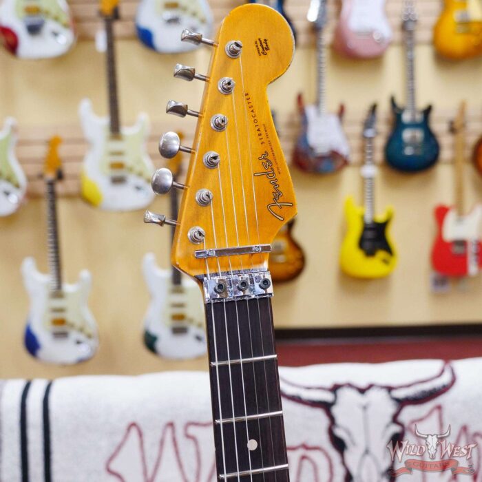 Fender Custom Shop Wild West White Lightning Stratocaster HSS Floyd Rose Rosewood Board 22 Frets Heavy Relic Purple Metallic - Image 7