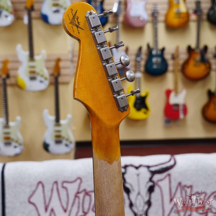 Fender Custom Shop Wild West White Lightning Stratocaster HSS Floyd Rose Rosewood Board 22 Frets Heavy Relic Purple Metallic - Image 12