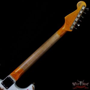 Fender Custom Shop Wild West White Lightning Stratocaster HSS Floyd Rose Maple Board 22 Frets Heavy Relic Fiesta Red - Image 5