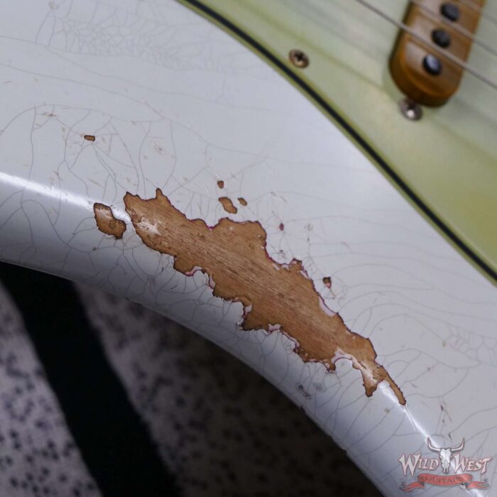 Fender Custom Shop Wild West White Lightning Stratocaster HSS Floyd Rose Maple Board 22 Frets Heavy Relic Fiesta Red - Image 9