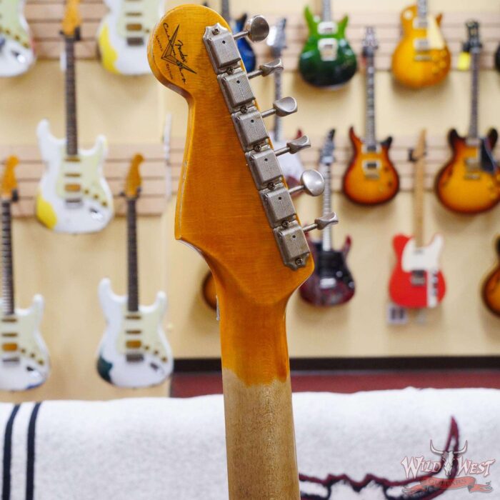 Fender Custom Shop Wild West White Lightning Stratocaster HSS Floyd Rose Maple Board 22 Frets Heavy Relic Fiesta Red - Image 11
