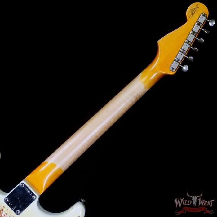 Fender Custom Shop Wild West White Lightning Stratocaster HSS Floyd Rose Rosewood Board 22 Frets Heavy Relic Fiesta Red - Image 5