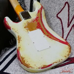 Fender Custom Shop Wild West White Lightning Stratocaster HSS Floyd Rose Rosewood Board 22 Frets Heavy Relic Fiesta Red - Image 12