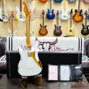 Fender Custom Shop Wild West White Lightning Stratocaster HSS Floyd Rose Maple Board 22 Frets Heavy Relic 2 Tone Sunburst 7.95 LBS - Image 10