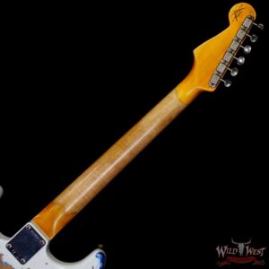 Fender Custom Shop Wild West White Lightning Stratocaster HSS Floyd Rose Rosewood Board 22 Frets Heavy Relic Lake Placid Blue - Image 5