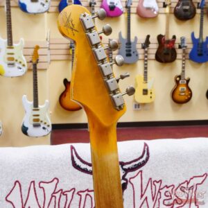 Fender Custom Shop Wild West White Lightning Stratocaster HSS Floyd Rose Rosewood Board 22 Frets Heavy Relic Oympic White over Black - Image 11