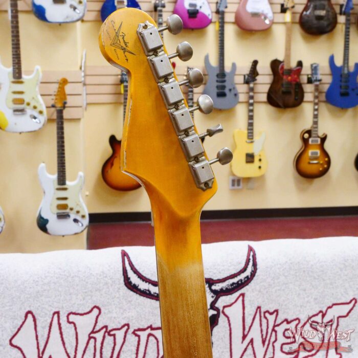 Fender Custom Shop Wild West White Lightning Stratocaster HSS Floyd Rose Rosewood Board 22 Frets Heavy Relic Oympic White over Black - Image 11