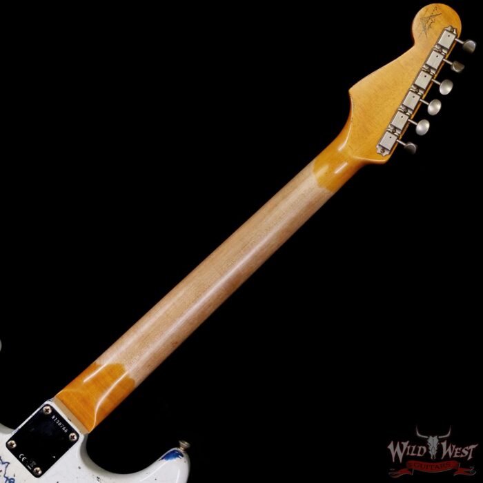 Fender Custom Shop Wild West White Lightning Stratocaster HSS Floyd Rose Maple Board 22 Frets Heavy Relic Lake Placid Blue 8.05 LBS - Image 5