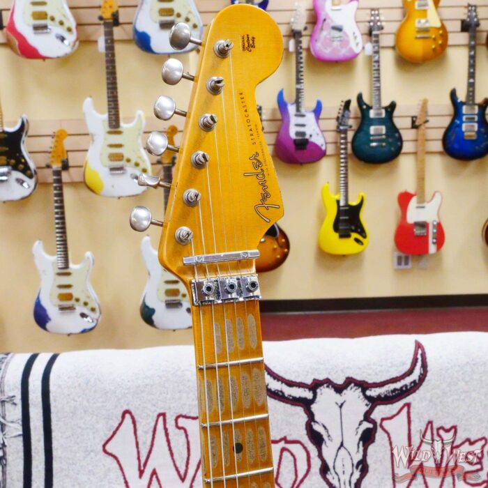 Fender Custom Shop Wild West White Lightning Stratocaster HSS Floyd Rose Maple Board 22 Frets Heavy Relic Candy Apple Red - Image 7