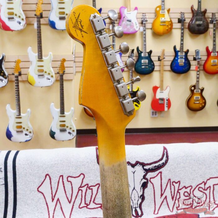 Fender Custom Shop Wild West White Lightning Stratocaster HSS Floyd Rose Maple Board 22 Frets Heavy Relic Candy Apple Red - Image 12