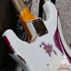 Fender Custom Shop Wild West White Lightning Stratocaster HSS Floyd Rose Maple Board 22 Frets Heavy Relic Pink Paisley 8.05 LBS - Image 13