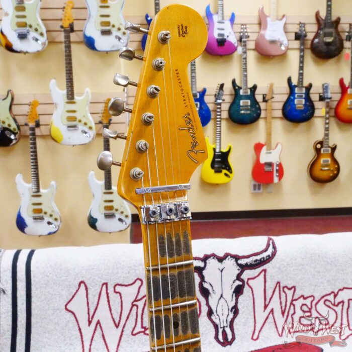 Fender Custom Shop Wild West White Lightning Stratocaster HSS Floyd Rose Maple Board 22 Frets Heavy Relic Lake Placid Blue - Image 7