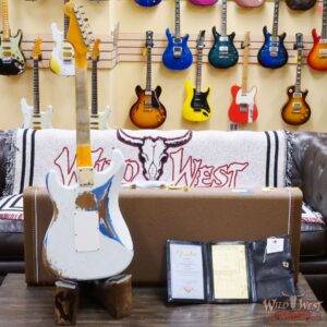 Fender Custom Shop Wild West White Lightning Stratocaster HSS Floyd Rose Maple Board 22 Frets Heavy Relic Lake Placid Blue - Image 10