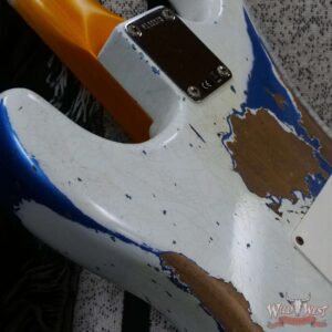 Fender Custom Shop Wild West White Lightning Stratocaster HSS Floyd Rose Maple Board 22 Frets Heavy Relic Lake Placid Blue - Image 13