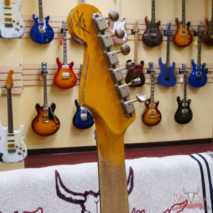 Fender Custom Shop Wild West White Lightning Stratocaster HSS Floyd Rose Rosewood Board 22 Frets Heavy Relic British Racing Green - Image 11