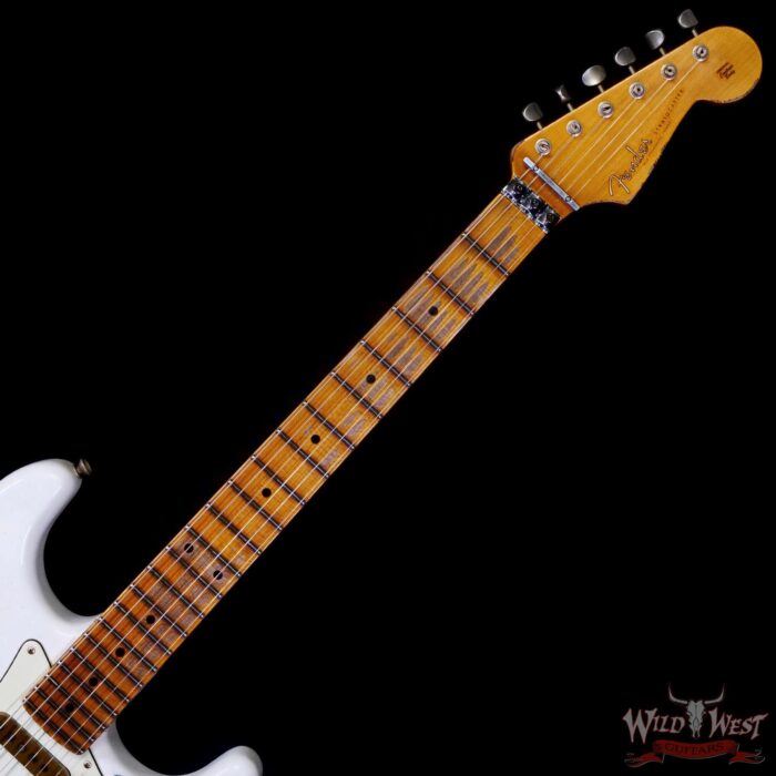 Fender Custom Shop Wild West White Lightning Stratocaster HSS Floyd Rose Maple Board 22 Frets Heavy Relic British Racing Green 8.00 LBS - Image 4