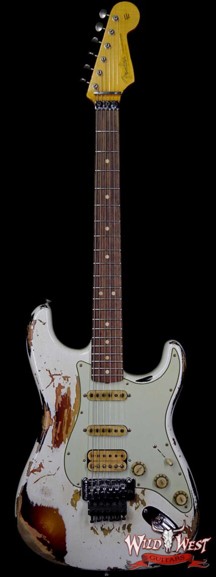 Fender Custom Shop White Lightning Stratocaster Floyd Rose HSS Rosewood Fretboard 3 Tone Sunburst