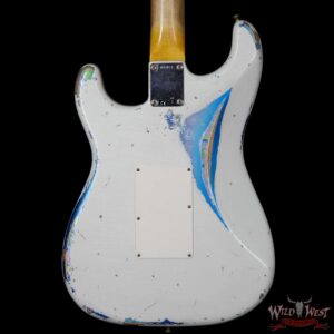 Fender Custom Shop White Lightning Stratocaster HSS Floyd Rose Heavy Relic Rosewood Board 22 Frets Blue Flower - Image 6