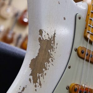 Fender Custom Shop Wild West White Lightning Stratocaster Floyd Rose Heavy Relic Maple Board 21 Frets Fiesta Red - Image 9