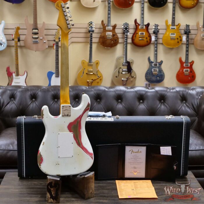 Fender Custom Shop Wild West White Lightning Stratocaster Floyd Rose Heavy Relic Maple Board 21 Frets Fiesta Red - Image 10