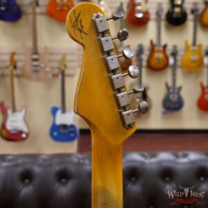 Fender Custom Shop Wild West White Lightning Stratocaster Floyd Rose Heavy Relic Maple Board 21 Frets Fiesta Red - Image 11