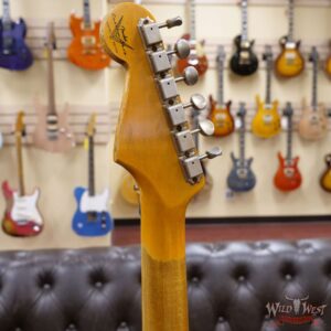 Fender Custom Shop Wild West White Lightning Stratocaster Floyd Rose Maple Board 21 Frets Heavy Relic Lake Placid Blue - Image 11
