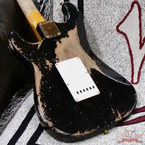 Fender Custom Shop Wild West Guitars 25th Anniversary 1960 Stratocaster Madagascar Rosewood Fretboard Heavy Relic Black 7.80 LBS - Image 12