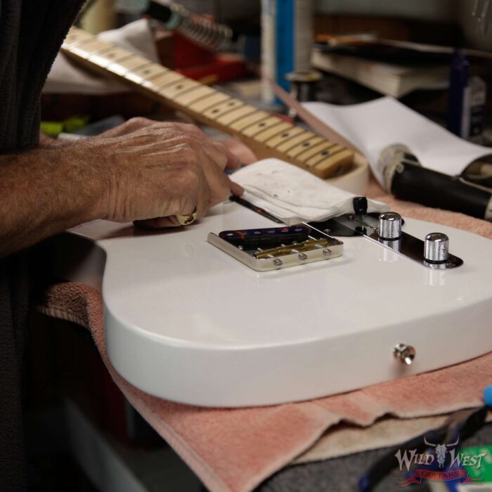 Fred Stuart Wild West 20th Anniversary Diamond Back Snake Head Guitar Maple Neck Olympic White #09 - Image 17