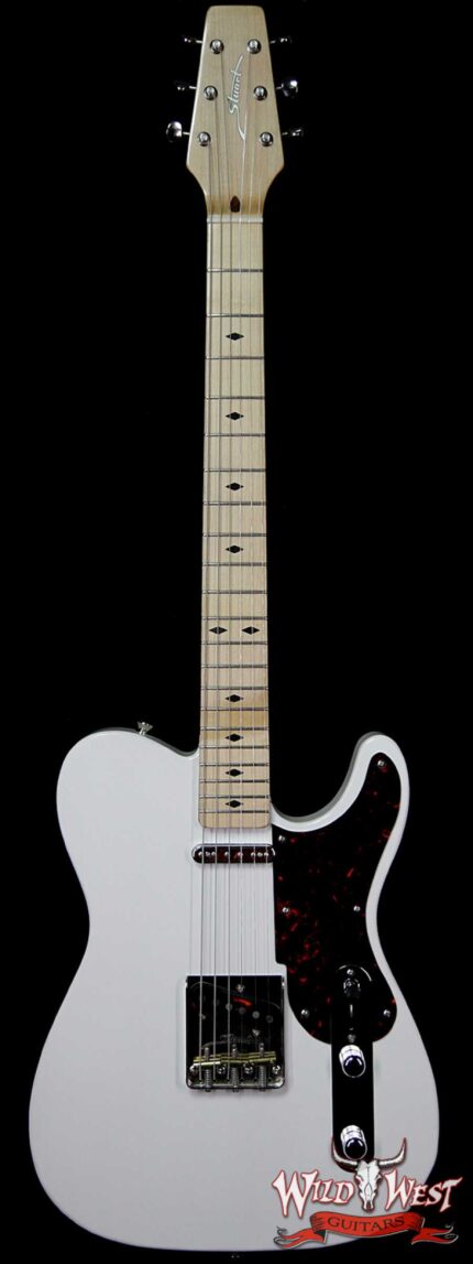 Fred Stuart Wild West 20th Anniversary Diamond Back Snake Head Guitar Maple Neck Olympic White #09