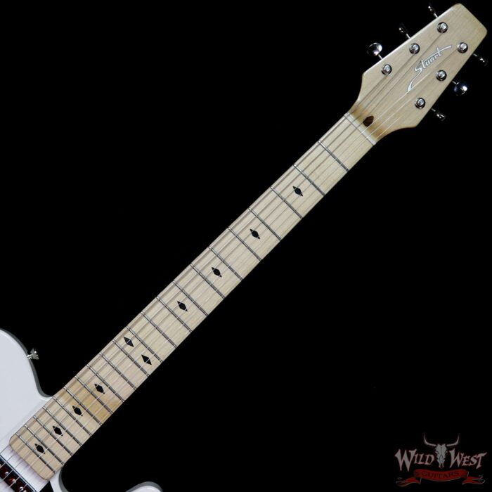 Fred Stuart Wild West 20th Anniversary Diamond Back Snake Head Guitar Maple Neck Olympic White #09 - Image 7