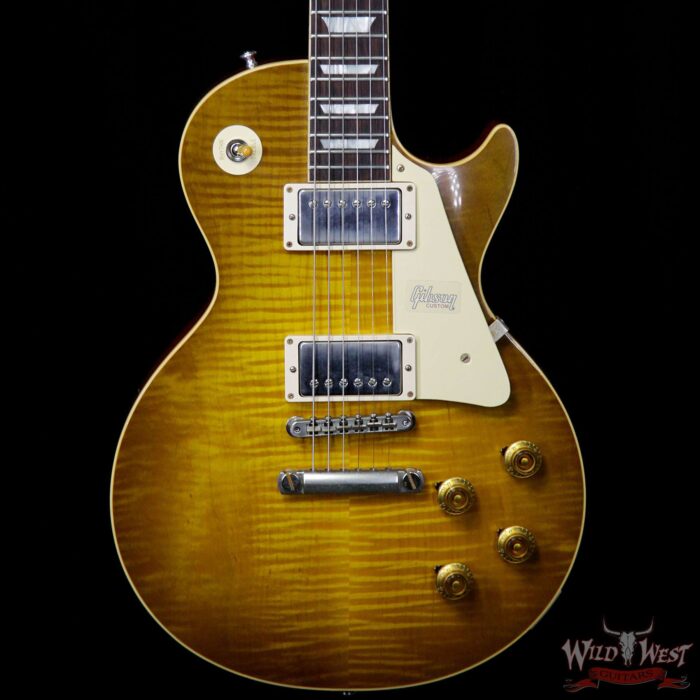 Gibson Custom Shop Historic 1959 Les Paul Vintage Gloss Brazilian Rosewood Fingerboard Green Lemon 8.85 LBS - Image 3