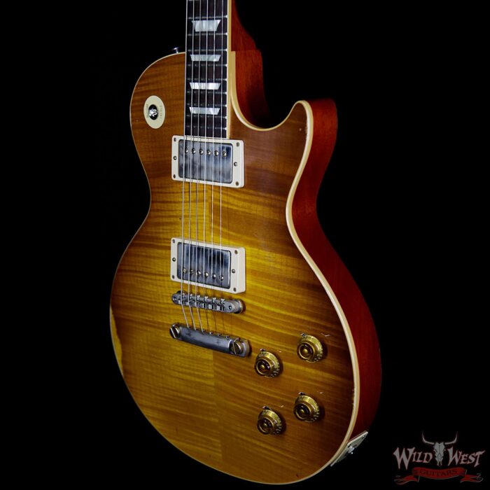 Gibson Custom Shop 1959 Les Paul Aged Hand Selected Killer Top Brazilian Rosewood Board Honey Lemon Burst 8.05 LBS - Image 2