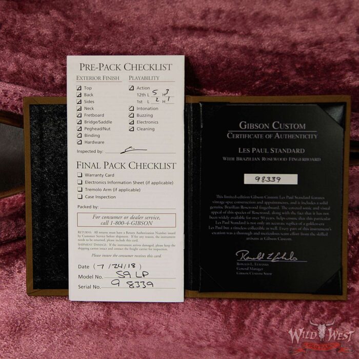 Gibson Custom Shop 1959 Les Paul VOS Hand Selected Killer Top Brazilian Rosewood Board Dark Bourbon 8.55 Lbs - Image 8