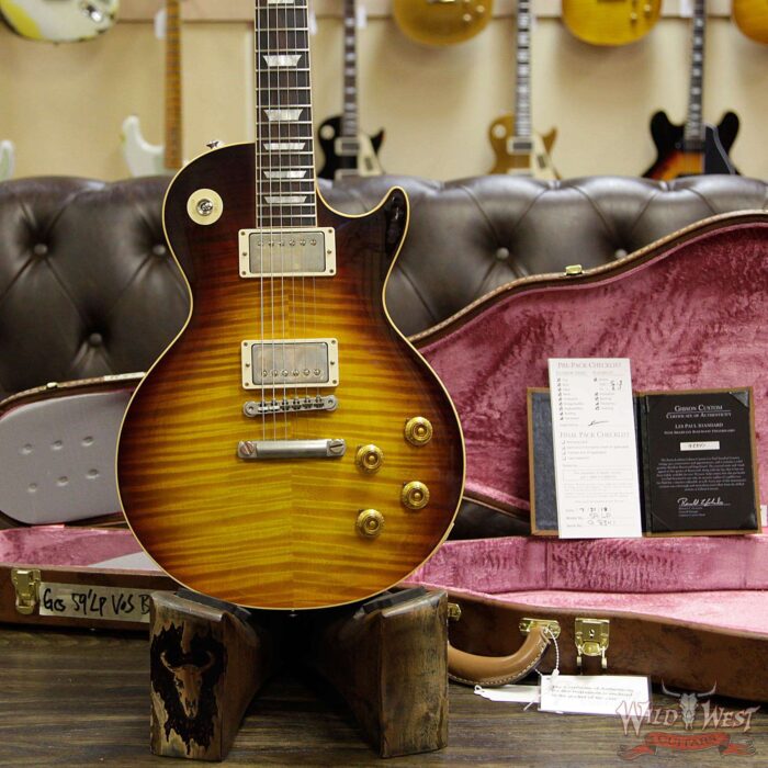 Gibson Custom Shop 1959 Les Paul VOS Hand Selected Killer Top Brazilian Rosewood Board Dark Bourbon Fade 8.50 Lbs - Image 11