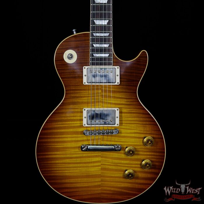 Gibson Custom Shop Historic 1959 Les Paul VOS Hand Selected Killer Top Brazilian Rosewood Board Royal Teaburst 8.80 Lbs - Image 3