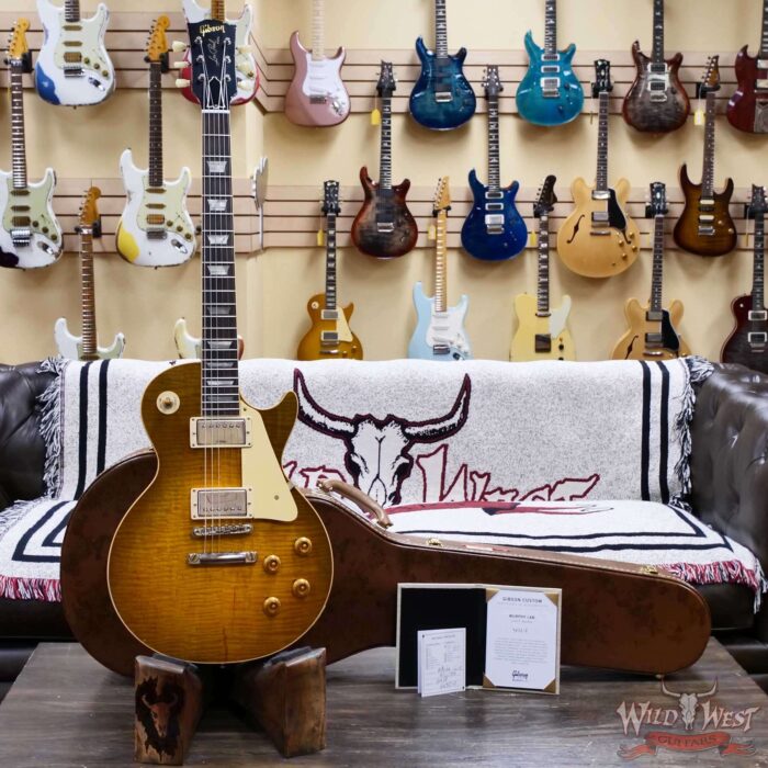 Gibson Custom Shop M2M 1959 Les Paul Standard Reissue Hand Selected Flame Maple Top Murphy Lab Light Aged Green Lemon 8.80 LBS - Image 6