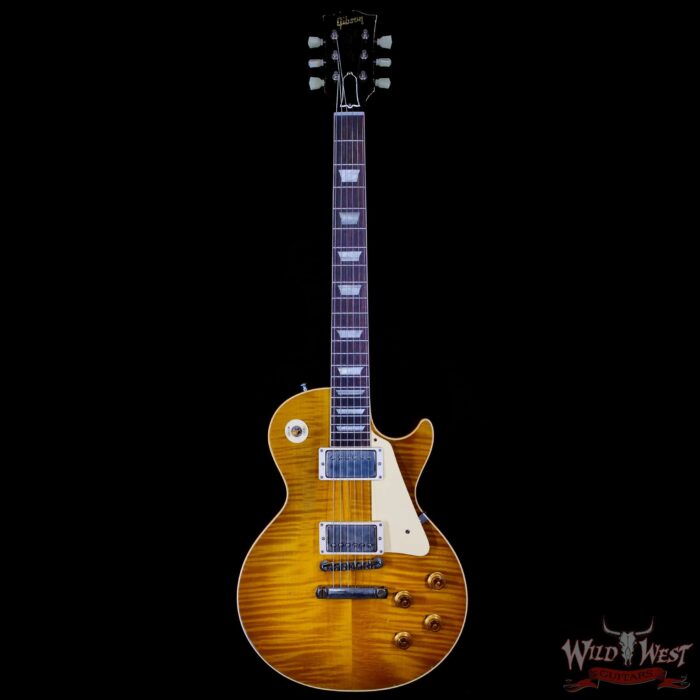 Gibson Custom Shop M2M 1959 Les Paul Standard Reissue Hand Selected Flame Maple Top Murphy Lab Light Aged Green Lemon 8.30 LBS - Image 3