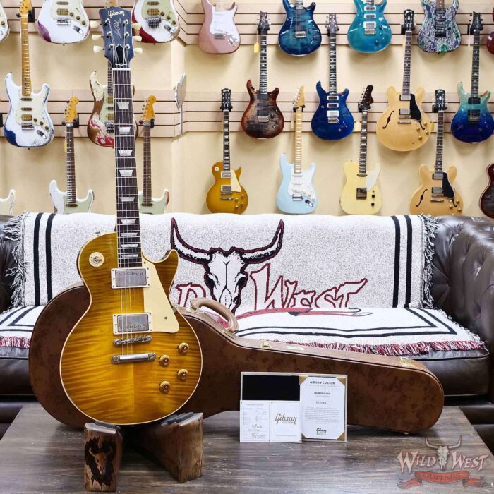 Gibson Custom Shop M2M 1959 Les Paul Standard Reissue Hand Selected Flame Maple Top Murphy Lab Light Aged Green Lemon 8.30 LBS - Image 6