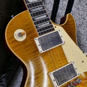 Gibson Custom Shop M2M 1959 Les Paul Standard Reissue Hand Selected Flame Maple Top Murphy Lab Light Aged Green Lemon 8.30 LBS - Image 8
