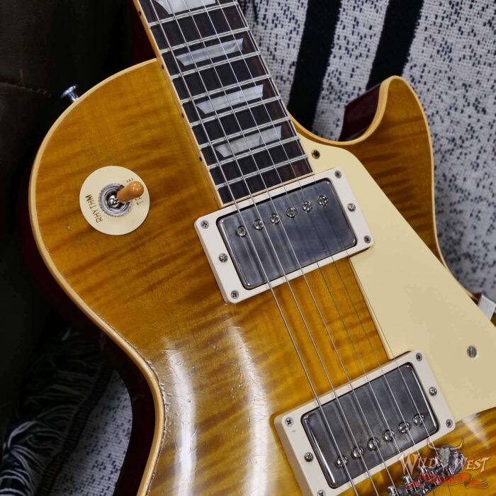 Gibson Custom Shop M2M 1959 Les Paul Standard Reissue Hand Selected Flame Maple Top Murphy Lab Light Aged Green Lemon 8.30 LBS - Image 8