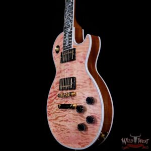 Gibson Custom Shop M2M Les Paul Custom Faded Chablis Pink 3A Quilt Maple Top Tree of Life Inlay 9.35 LBS - Image 2